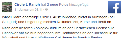 IM-Westerntraining, Isabell Marr in Nürtingen, News Circle L